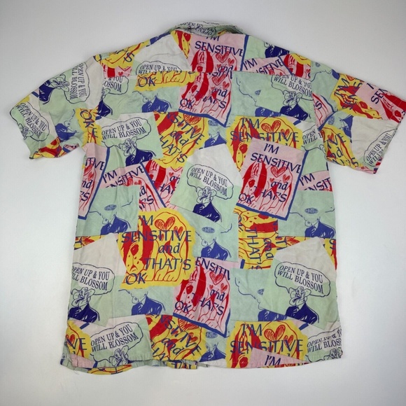 Petals And Peacocks Mens Size L Button Up Short Sleeve Shirt *Read - Picture 5 of 5